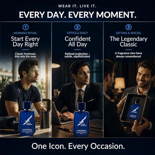 Image of Blue Stratos Legendary Eau de Toilette for Men 100ml | Free Deodorant Included | Fougere Perfume with Citrus, Lavender & Woody Notes | Long-Lasting Heritage Fragrance Since 1974