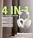 Seltureone 4 in 1 Case Cover Compatible with AirPods Max Headband/Ear Cups/Ear Pads Cover, All-Round Protection Soft Silicone and Clear TPU Headphone Case for AirPods Max - Starlight