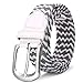 Produktbild Frauen-Legierung Pin Buckle Canvas Gürtel Woven Elastic Art und Weise Striped Gurt-beiläufige Sport-Denim Gürtel,G Style 7,105cm