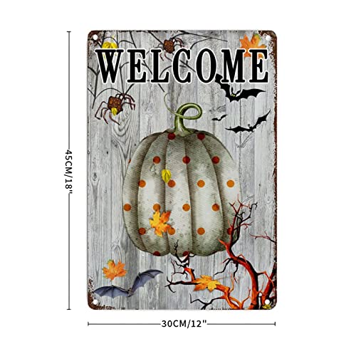 Plaque citrouille Halloween en métal : transformez facilement votre mur de buanderie