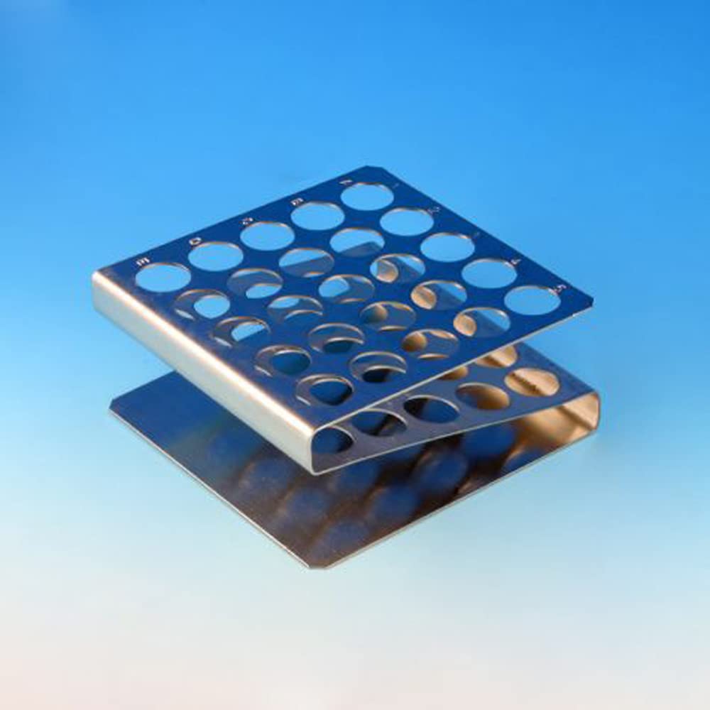Globe Scientific 457205 Stainless Steel "Z" Shape Tube Rack for 16/17mm Tube, 50-Place-image-21