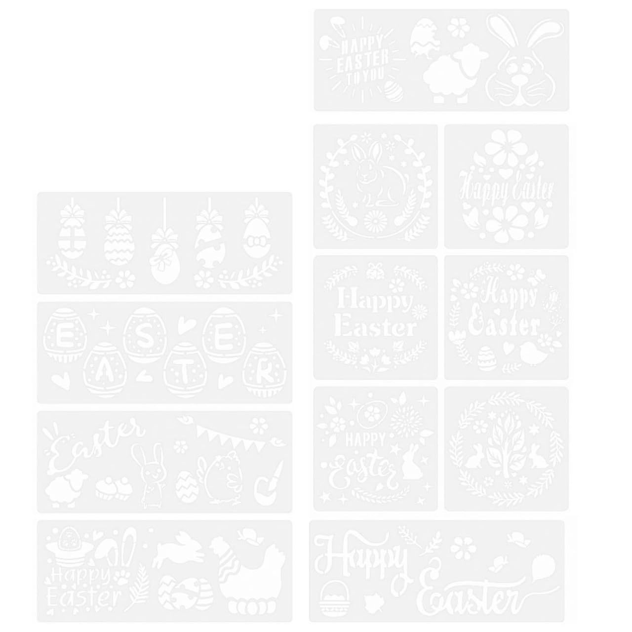 TEHAUX 36 Piezas Plantilla De Pintura Feliz Plantilla De Pascua Pintura Diy De Pascua Manualidades Para Juguete Tablero De Dibujo Material Para Mascotas Ahuecar Niño
