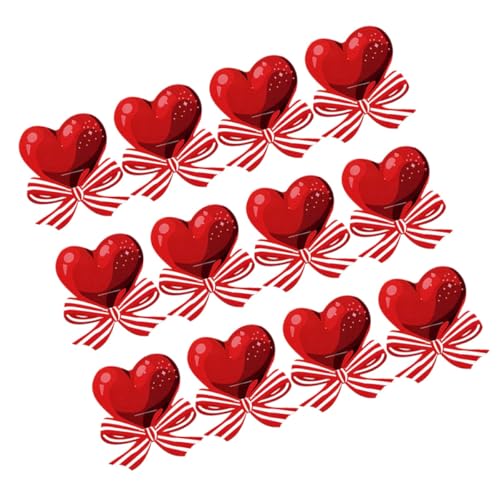 JOINPAYA Tarjetas de Papel para Piruletas Corazón Rojas Lazo, 50 Unidades para Decoración de Regalos y Mensajes DIY en Fiestas Infantiles y Temáticas