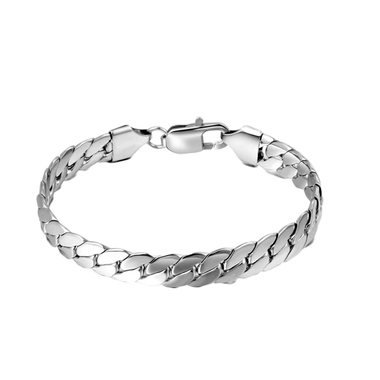 ANAZOZPulsera para Hombre Acero Inoxidable,Pulseras Hombre Gotico Brazalete Hombre 18 cm Pulseras 8.2mm Brazaletes Plata Hombre