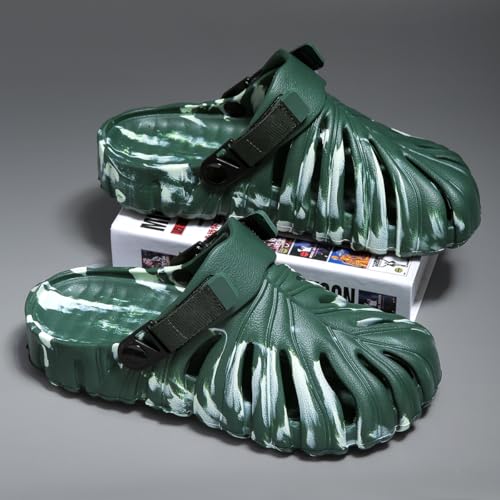 Image of Monstera Slippers, Variegated Monstera Shoes, Non-Slip Soft Lightweight Bathroom Slides Unisex