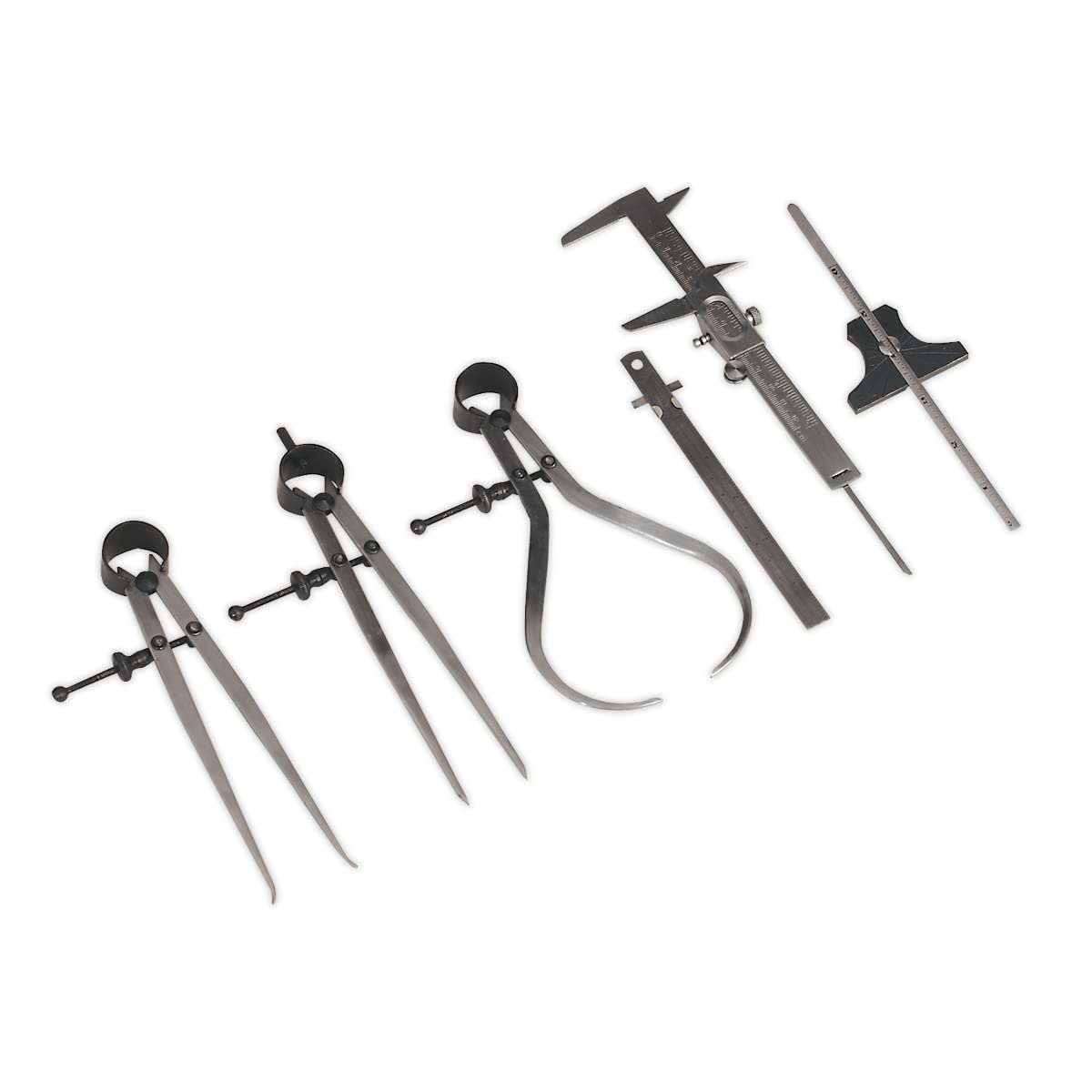 Sealey Professional Measuring Tool Set 6 Pieces Calipers Depth Gauge AK10000