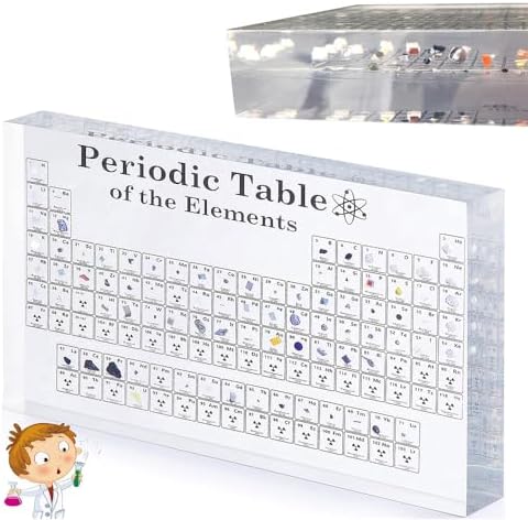WISKA Large 3D Periodic Table of Elements Chart - Real 83 Elements ...