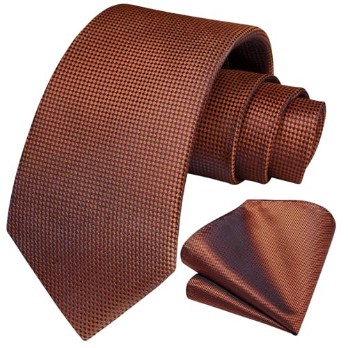 Image of HISDERN Polka Dot Ties for Men Classic Silk Ties and Pocket Square Formal Business Necktie Handkerchief Wedding Party