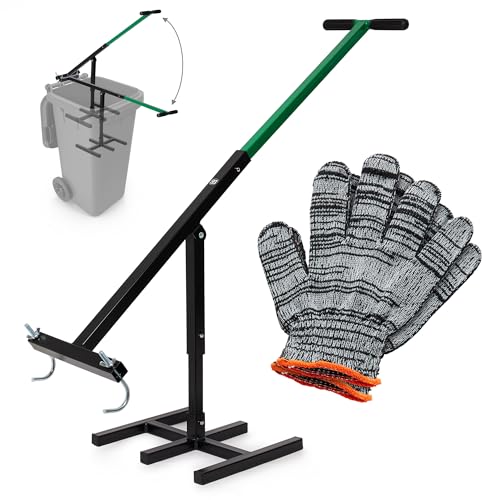 Bin Master Wheelie Bin Compressor Manual Trash Compactor & Rubbish Press Tool for Kitchen Home & Recycling Steel Waste Squasher - Ergonomic Handle & Gloves Fits 120L 240L 360L Bins & Trash Cans
