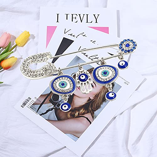 Image of Muslim AllahTurkish Evil Eye Hamsa Hand of Fatima Brooch Pins Jewelry Gift