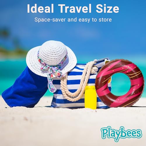 Playbees Donut Pool Floats - 4 Pack - 20 Inch - Inflatable Floaties For Kids - Fun Summer Water Toy For Pool Parties And Decorations thumb #5