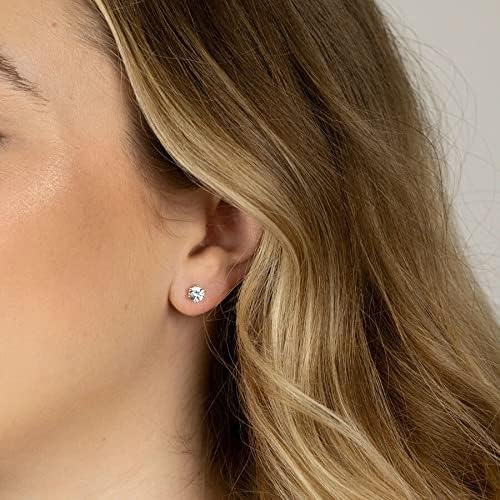 Ear Piercing Kit | Disposable Ear Piercing Gun Kit Made in 316L Surgical Stainless Steel with 4mm - 4prong Cubic Zirconia | At Home Self Ear Piercer Kit with Earrings Stud | 4 Pack4