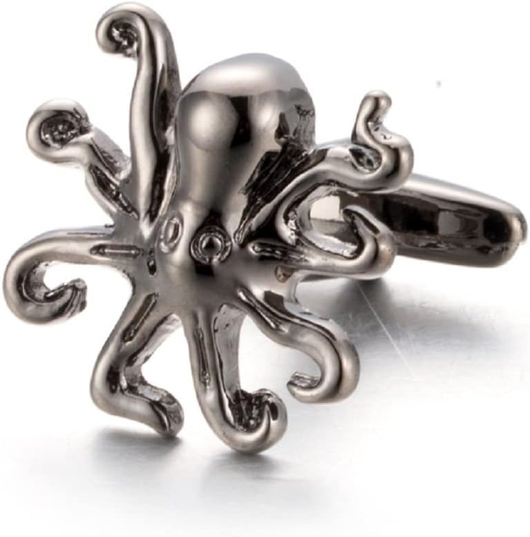 Octopus Cufflinks for Men, Norse Viking Octopus Cufflinks, Silver Octopus Cuff Links, Octopus Shirt Tuxedo Cufflinks, Punk Animal Cufflinks French Cufflinks, Best Man Wedding Cufflinks