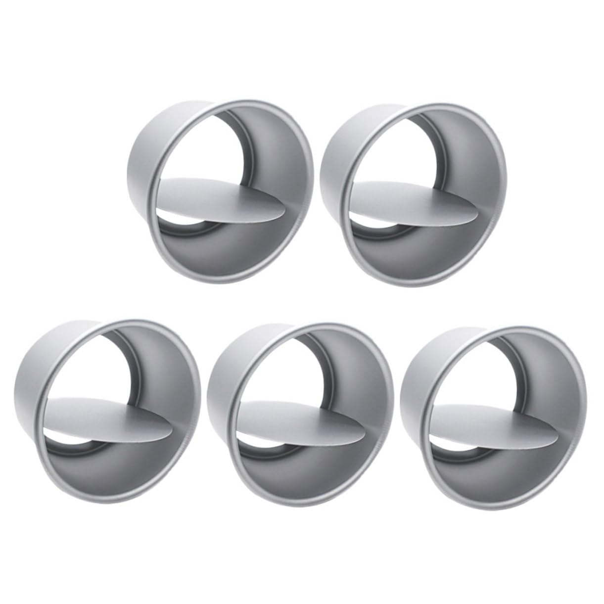 Cabilock 5pcs Removable Bottom Round Cake Set Aluminum Alloy Baking Pans for Cheesecakes Puddings More Cake Tins Easy to Clean Use for Home Bakery