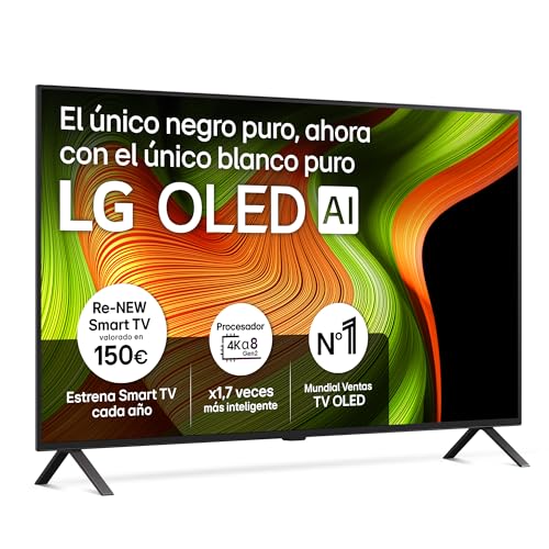 LG OLED55B56LA - TV 55', OLED 4K, Smart TV AI B5, WebOS 25, Super Upscaling, Dolby Vision y Dolby Atmos, AMD FreeSync, Alexa/Google Assistant, Negro