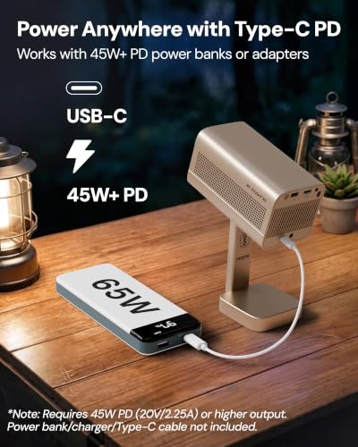 Image of E GATE Atom 7X, C-Type USB, Fully Automatic Projector 4k Ultra HD | Brightest 700 ISO | Native 1080p | Android 12, Netflix, Prime, LiveTV (100+ Free Channels) | USB-HDMI ARC+CEC | HDR+HLG+WiFi6, Egate