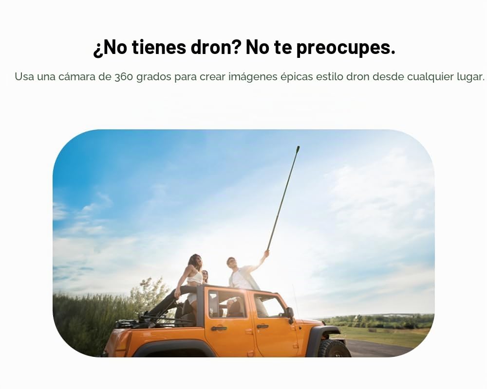 Inov8 Palo Invisible de Carbono Extensible Extra Largo de 5 m para cámaras Insta360 X2 / X3 / X4 / X5 / Ace Pro y dji/GoPro/cámaras de acción/teléfonos Inteligentes