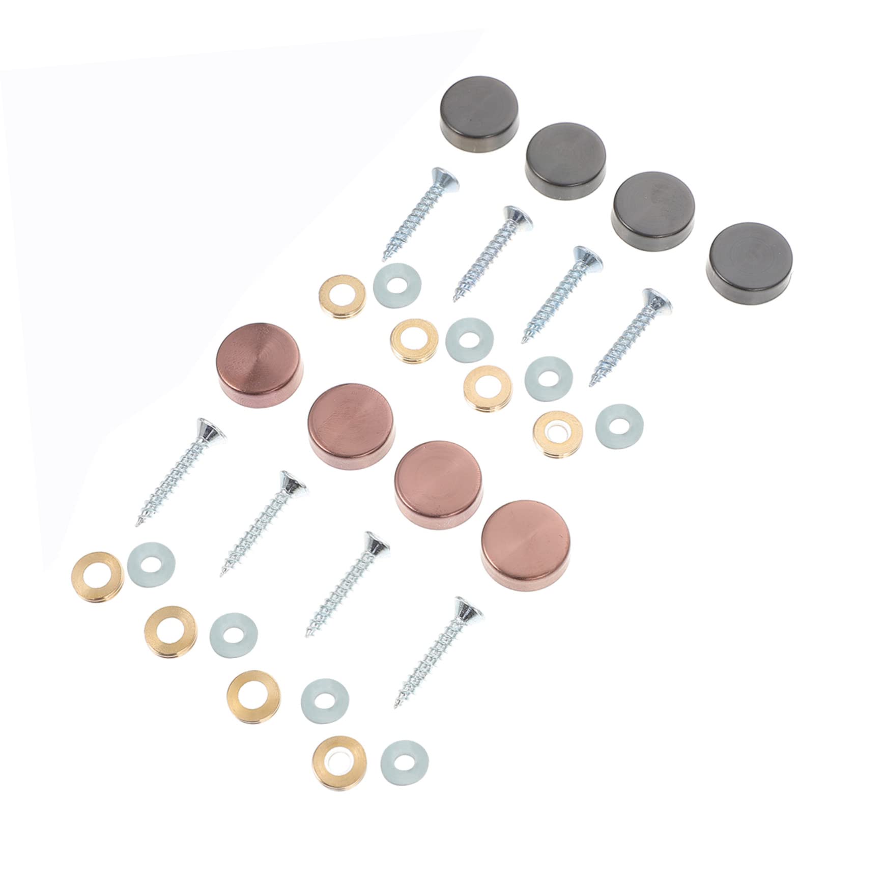 MUCKLILY 8 Sets Stainless Steel Mirror Nails Decorative Silver Screw Covers Easy Install