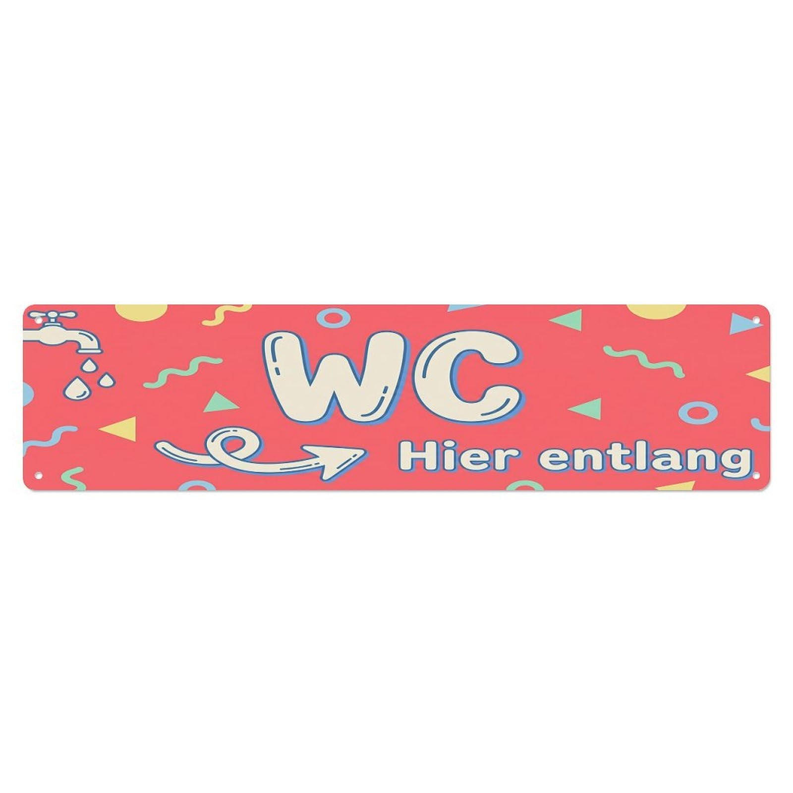 Humorous Playful Restaurant Toilet Toilet(WC) Door Metal Tin Sign Plaque Wall Decor for Cafe, Club Bar, Office, Home Garden Metal Poster 4x16Inch