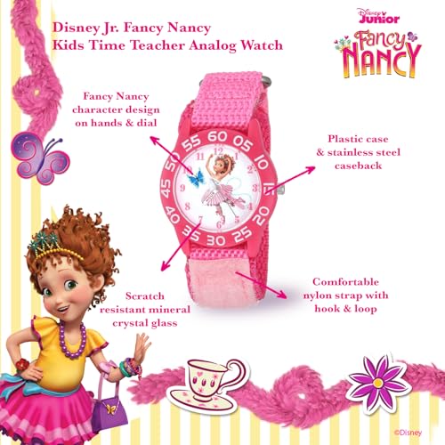 Disney Jr. Kids' Plastic Time Teacher Analog Quartz Nylon Strap Watch2