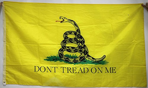PRINGCOR - Don't Tread on Me 3x5 Ft Polyester Flag w/Brass Grommets Double Stitched Canvas Header Tea Party Flag Gadsden