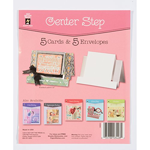 Hot Off The Press Die-Cut Cards W/Envelopes 5/Pkg, Center Step