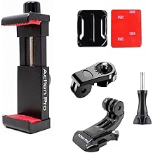 Action Pro Phone Holder Mount Set for Action Cameras &amp; Tripods, Adjustable Mobile Clamp, Compatible with iPhone, Samsung, Google, Vivo, Oppo, Realme &amp; All Smartphones