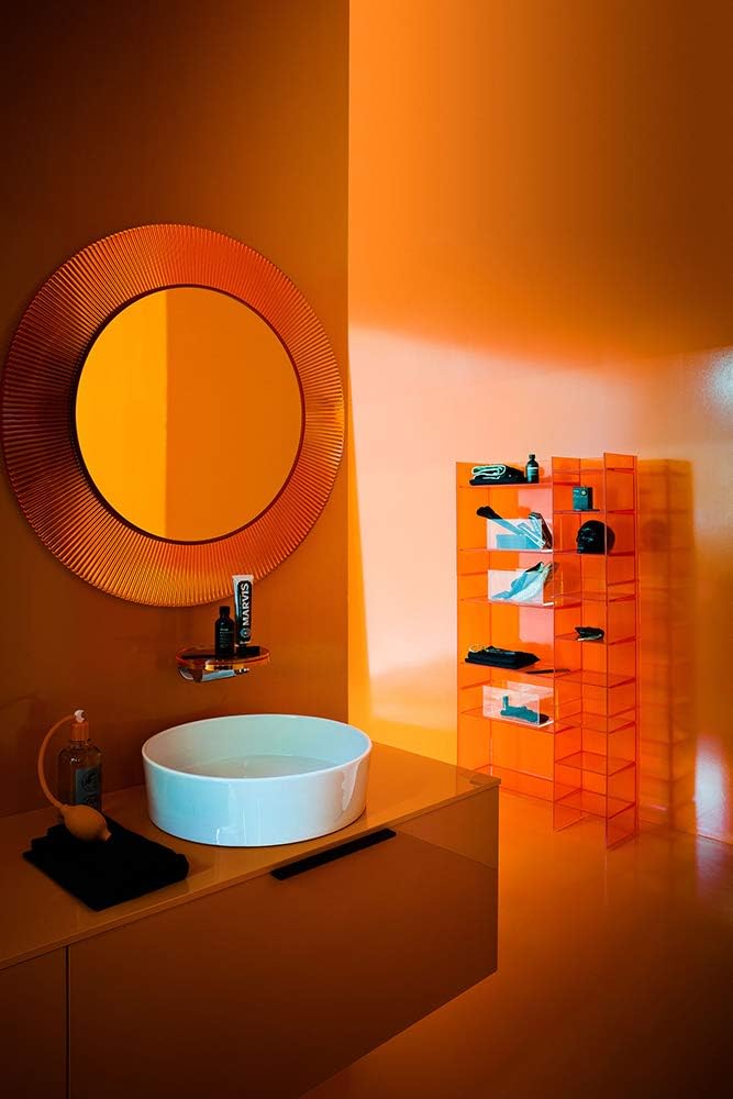 Kartell 9950/AT All Saints Mirror by Ludovica & Roberto Palomba, Pack of 1, Transparent Tangerine