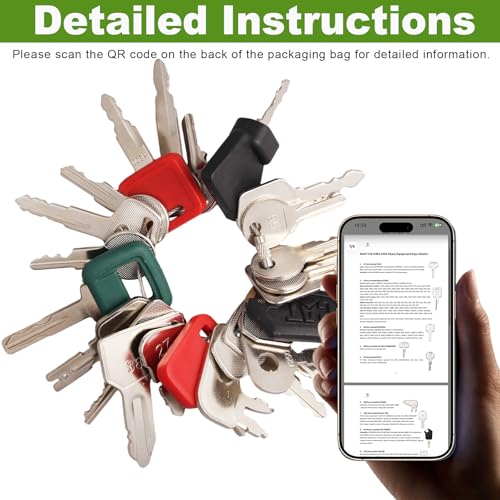 Image of 24 Heavy Equipment Keys Master Set, Construction Ignition Key Set Fits Case,Komatsu,Hyster, Cat, JCB, Daewoo, JLG, JD, Forklift, Crown, Volvo, Toyota.