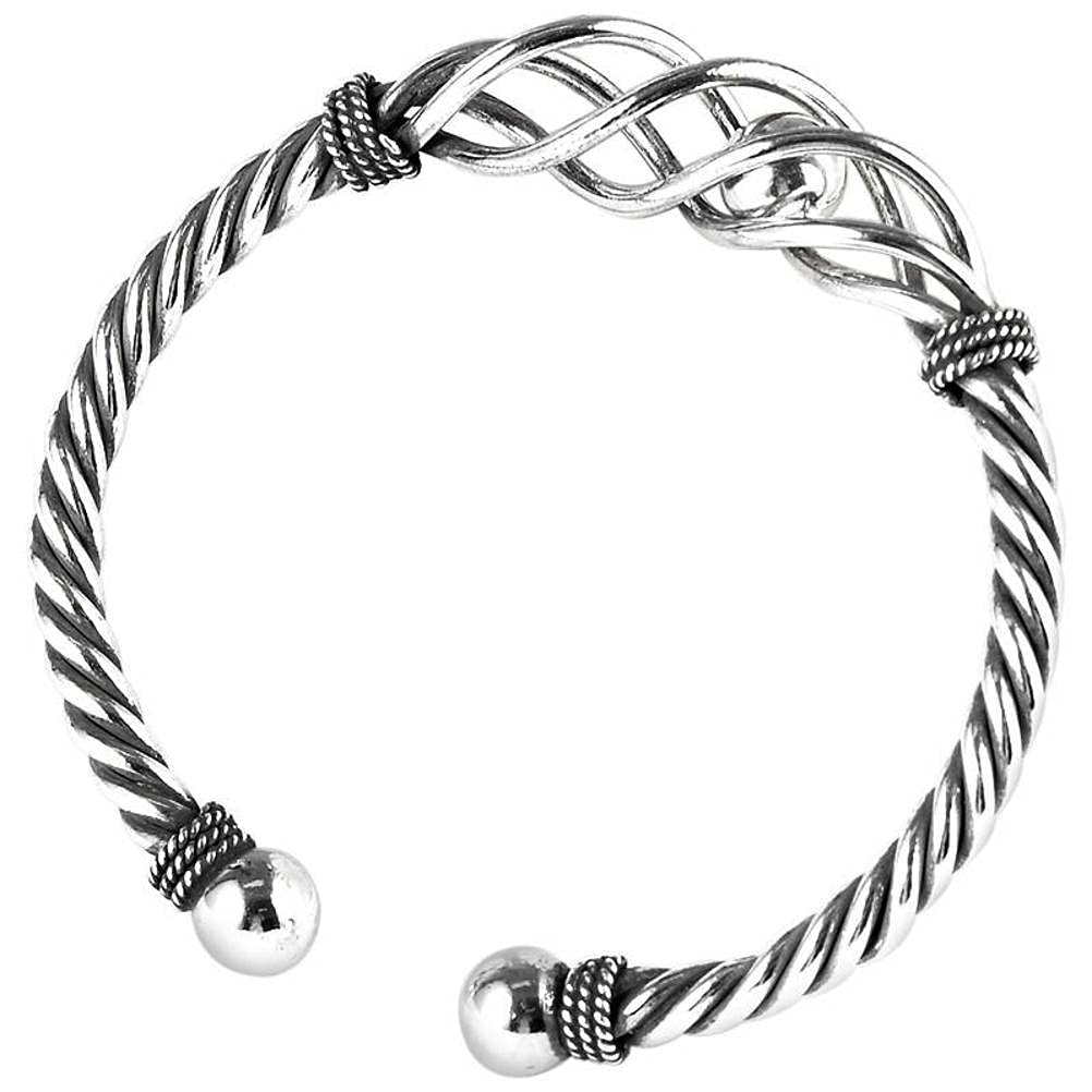 Retro Bangle S925 Braccialetto D'Argento Gioielli Fatti a Mano in Argento Braccialetto Femminile a Torsione Regolabile Retrò2