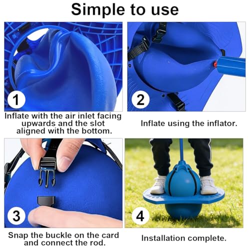 Miniatura 4 de Pelota de Salto de Pogo, Pogo Balón de Salto, Pelota de Salto de Equilibrio, para Entrenar el Equilibrio, usable en salón, terraza y jardín, con Bomba (Rosa)