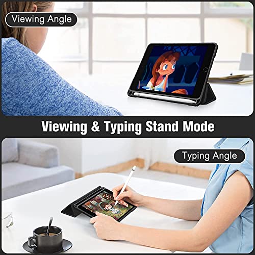 Image of SwooK Hybrid Case for 7.9 inch iPad Mini 5 /4 - Shockproof Clear Back Shell Flip Cover (Black)