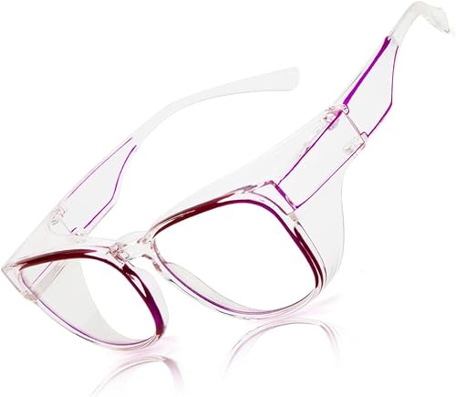 LianSan Anteojos de seguridad sobre anteojos para mujer Gafas antivaho que se ajustan sobre gafas graduadas para ANSI Z87.1 certificado