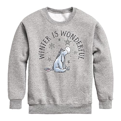 Disney Winnie The Pooh - Eeyore Winter is Wonderful - Toddler & Youth Crewneck Fleece Sweatshirt