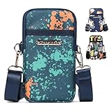 VALUEQLO Cell Phone Purse for Women, Small Crossbody Bag with Adjustable Strap, Phone Holder Arm Band Pouch for Running Hiking Walking Biking, Lightweight Nylon, Blue