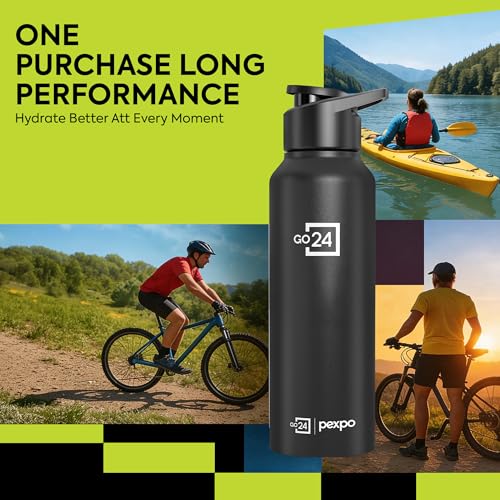 Go24 pexpo Store Go24 pexpo 750ml Black Water Bottle - Image 5