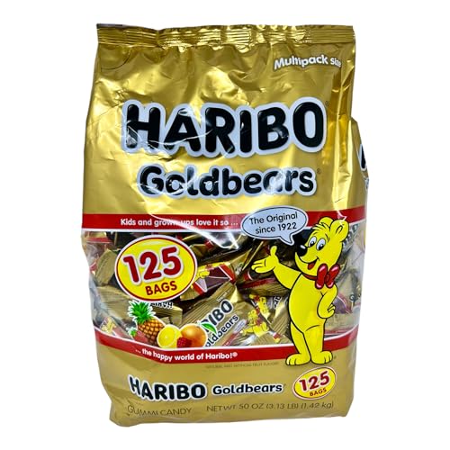 Haribo Goldbears Candy, 125 Treat Bags (50 OZ)