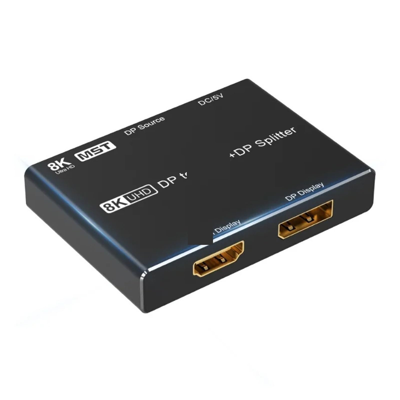 DP1.4 to 1x2 MST SST Hub 8K@30Hz 4K @120Hz HDR 4:4:4 for DP HD Video Displays Splitter