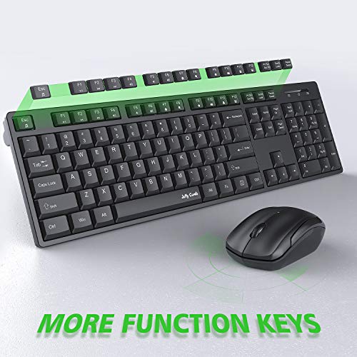 Jelly Comb Wireless Keyboard and Mouse, 2.4G Wireless Keyboard Mouse Full Size with 12 Multi-Media Keys and Auto Sleep for Windows/Computer/PC/Laptop/Desktop-K041 - Thumbnail 7