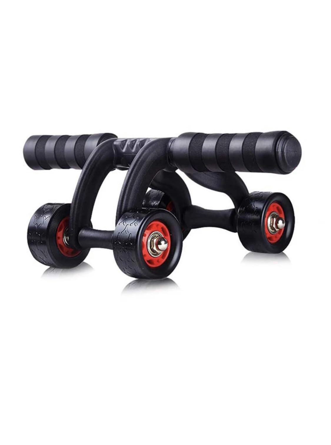 SANDA 4 Wheel Ab Roller With Foam Knee Pad & Push Up Bar - Strength Trainer for Stomach, Sit Ups & Push Ups
