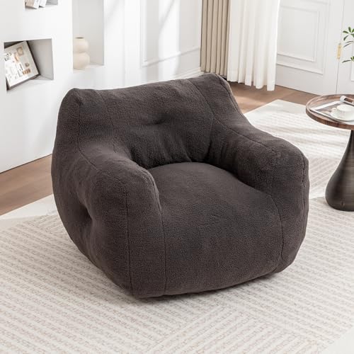 Bean Bag Chair for Adults, Bean Bag Sofa with Armrests Stuffed High-Density Foam, Lazy Sofa Comfy...