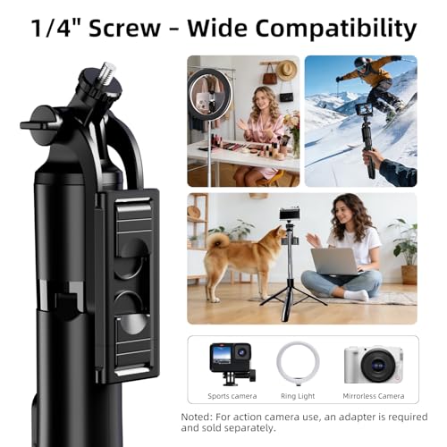 Image of Celfiexpt 63 inch Selfie Stick Tripod 360 Rotatable Mobile Holder Bluetooth Remote Multi-Functional Extendable Tripod Stand for Vlogging Live Streaming Compatible with Mobile Phone Camera Ring Light