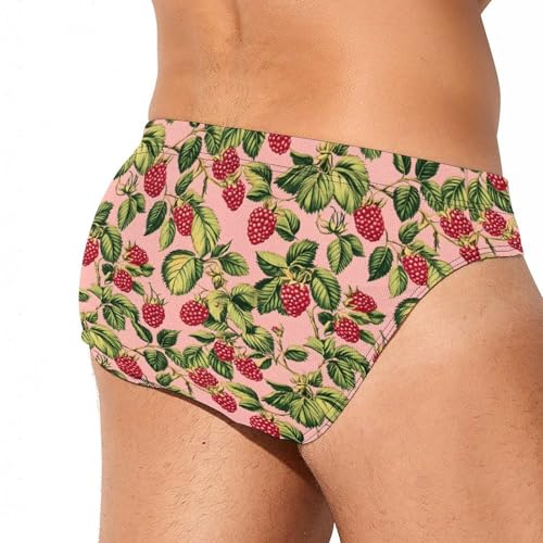 Fresh Raspberry Men's Swim Trunks Briefs Swimsuit Swimwear Bathing for Underwear Beach4