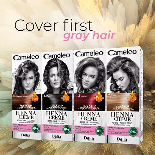 Henna Creme Herbal Hair Coloring Cream 6.3 Golden Chesnut 0% Ammonia Oxidationts