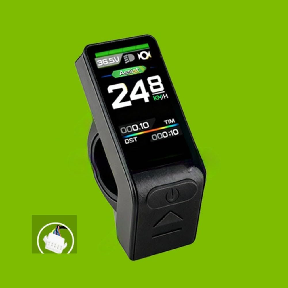 KT TF04 - Pantalla LCD, pantalla TFT a color 24V-48V para bicicleta de montaña eléctrica, enchufe SM5 blanco, cable de 1,8 m, negro