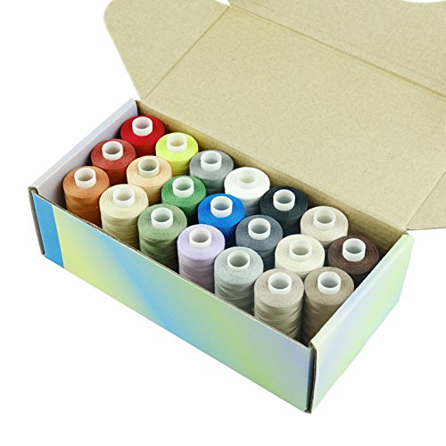 image for Simthread 20 Colors All Purposes Cotton Quilting Thread 50wt 3 Plies f