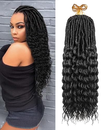Deep Wave Faux Locs Crochet Hair- 24 Inches 8...