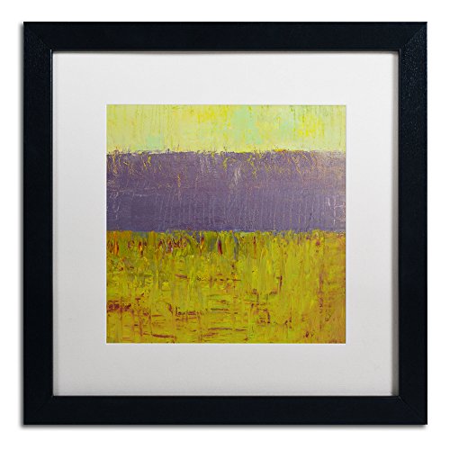 Highway Series Lake White Matte Artwork by Michelle Calkins, 16 by 16-Inch, Black Frame