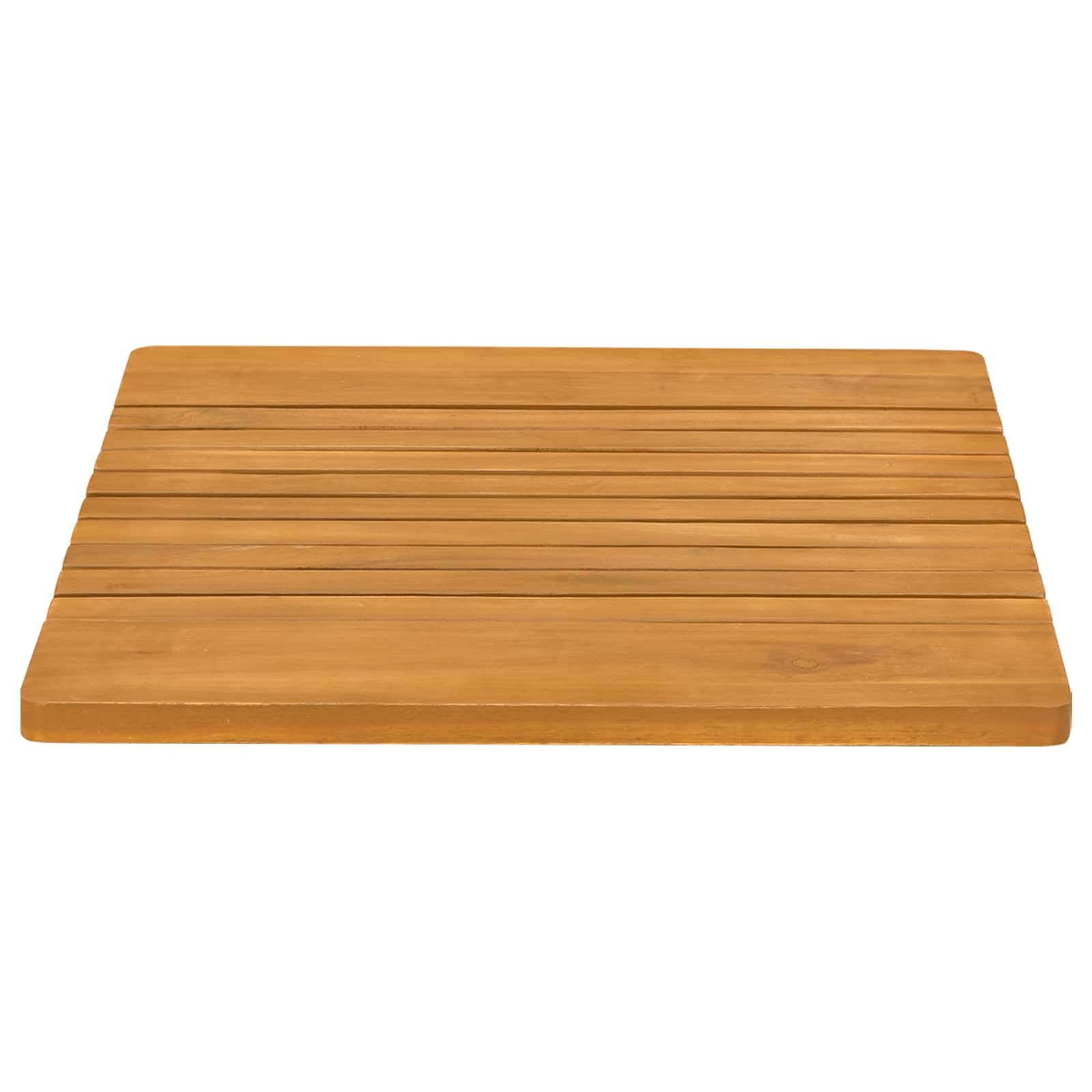 Alfombra de baño de madera marrón lisa, 52 x 50 cm, antideslizante, diseño ventilado, absorbente, para baño, ducha, ducha, bañera, secado rápido, versátil, para baño