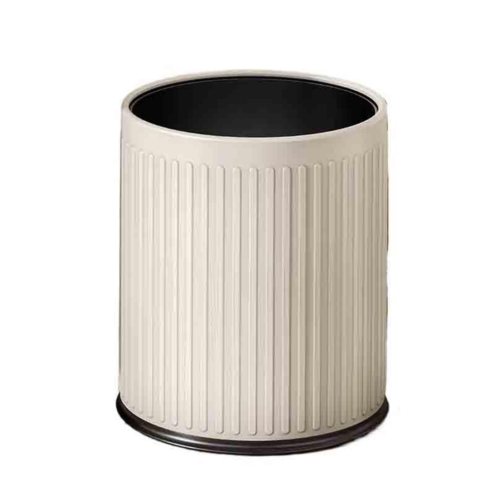 Waste Bins Garbage Bin Household Living Room Kitchen Bathroom Toilet Bedroom Large Capacity(White,Medium)